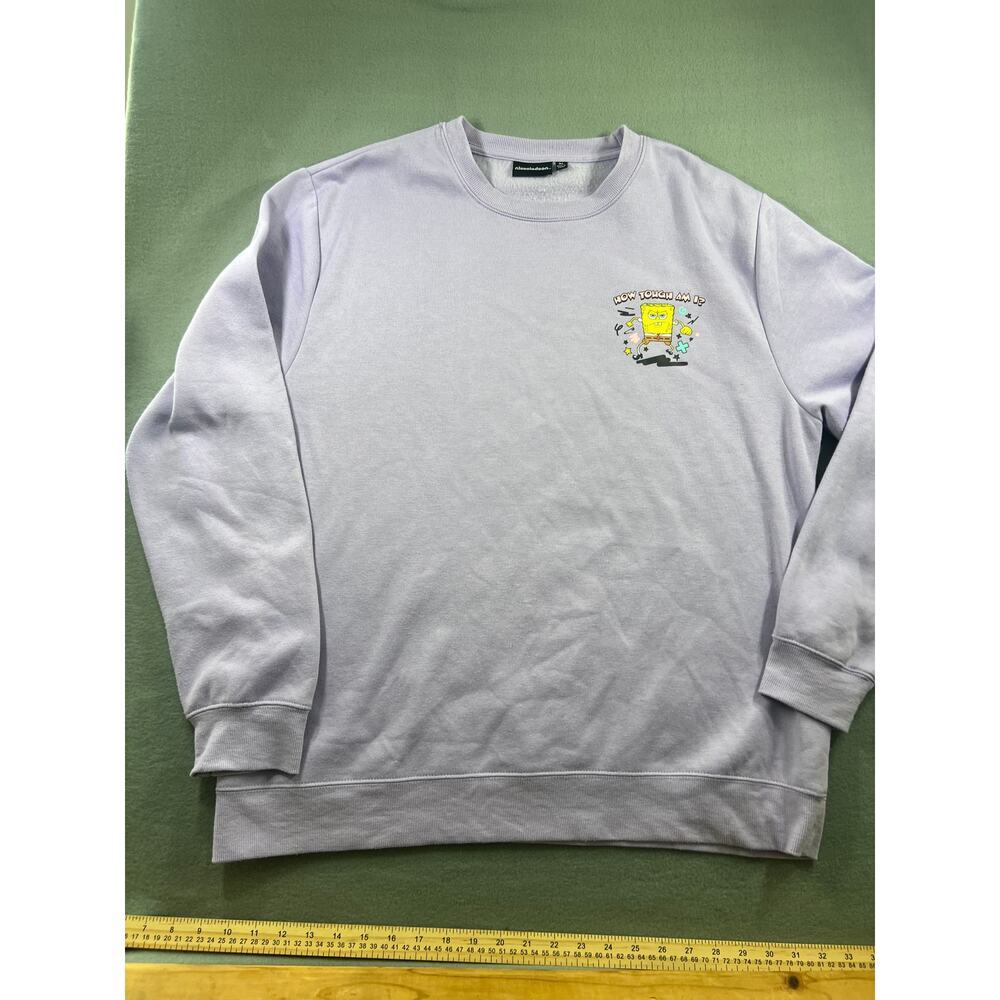 SpongeBob SquarePants Purple Crewneck Sweatshirt XL Women Retro Graphic - Picture 6 of 8